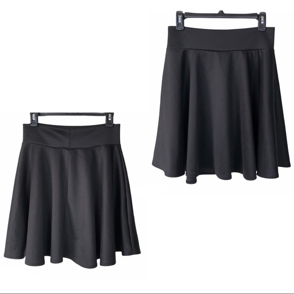 Johnny black stretchy flare skater shirt skirt L - Picture 4 of 4